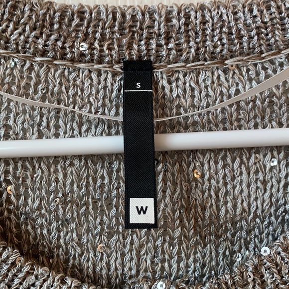 Woolworths Women’s knit sequins cropped Open Front Cardigan Small beige - Picture 2 of 6